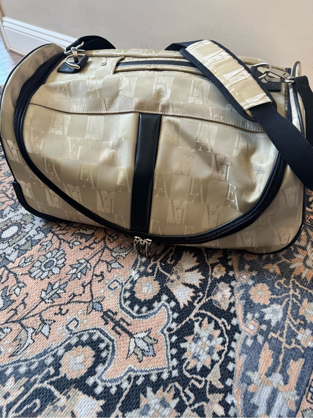 Vintage Etienne Aigner Logo Monogram Luggage Bag w/ Wheels